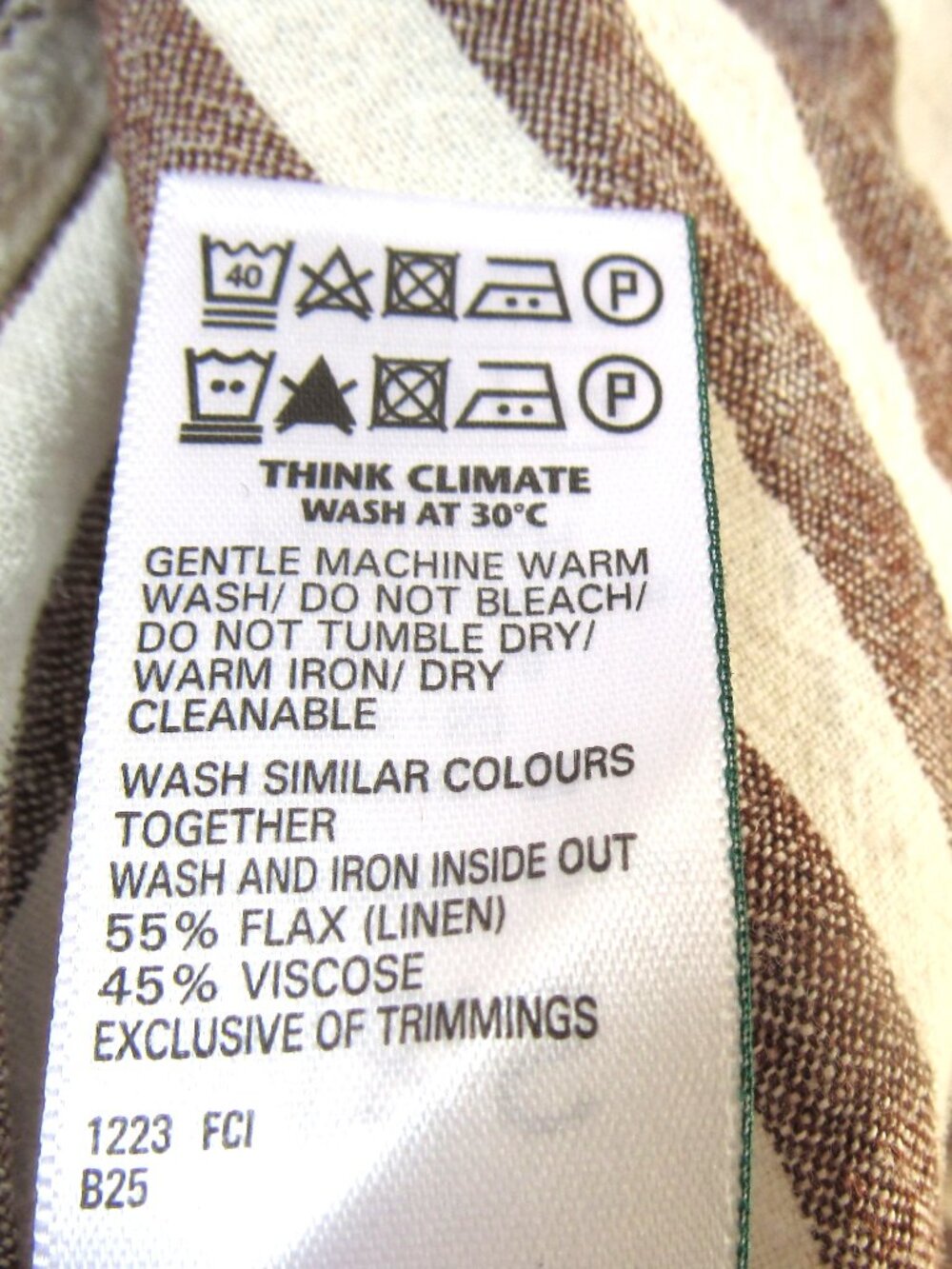 Marks & Spencer Linen Rich Striped V-Neck Midaxi Tiered Dress - Picture 8 of 8